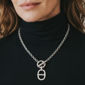 Collier upcyclé chaine marine – Argent plaqué 10 microns